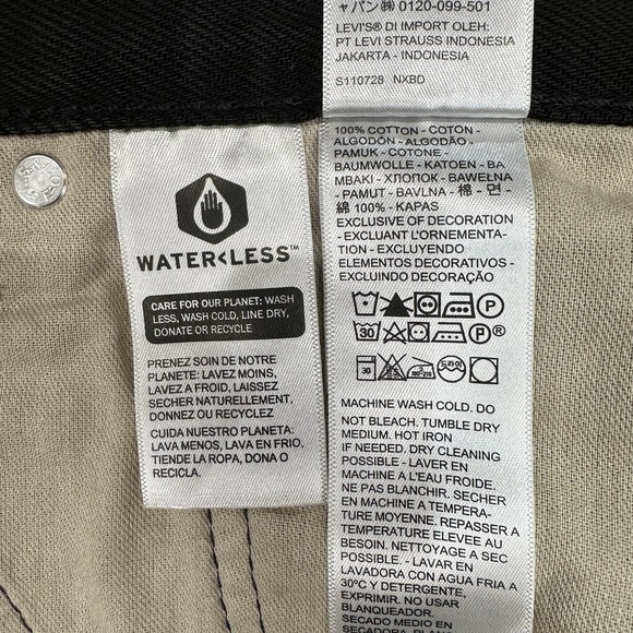 Levi's 469 Loose Fit Black Denim 12" Shorts Men‎ 42 Skater Streetwear Baggy New - Picture 6 of 12